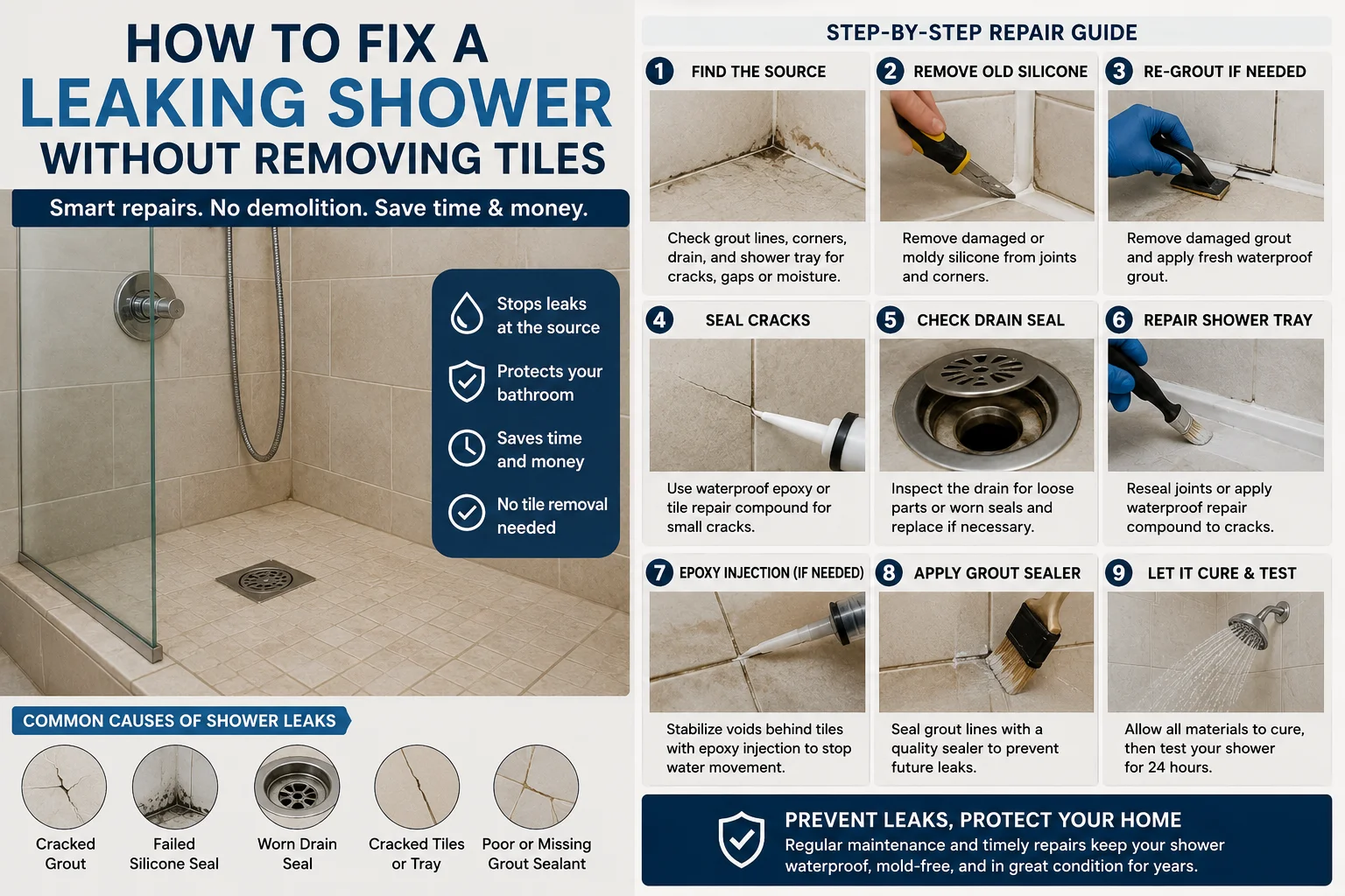 fix a leaking shower